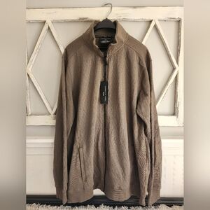 Shaquille O'Neal Brushed Back XLG Zip Quilted Sweatshirt Sz XL T olive Grn